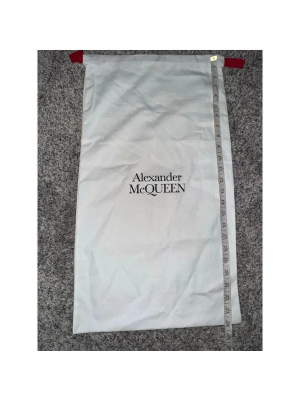 Alexander McQueen Large White Dust Bag Red Drawstring Shoe Bag Storage